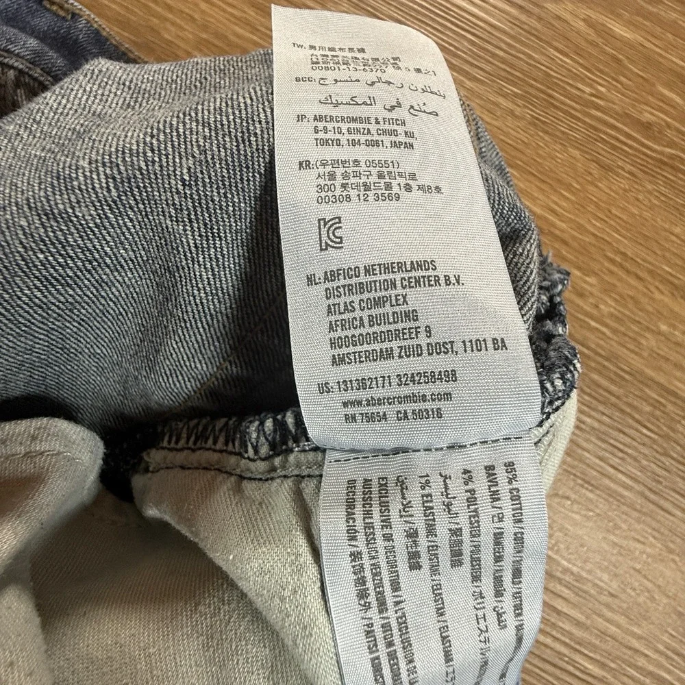 Abercrombie & Fitch Kennan Straight Jeans Men's 28x30 Stretch Medium Wash Casual